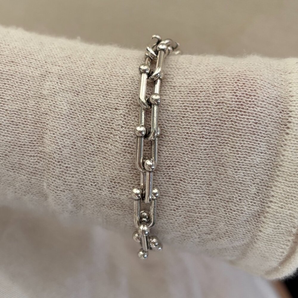 U Link Sterling Silver Plated Minimalist Bracelet